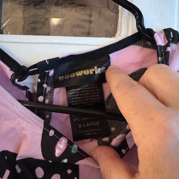 Nooworks Pink and Black Patterned Cat Top - Picture 2 of 5